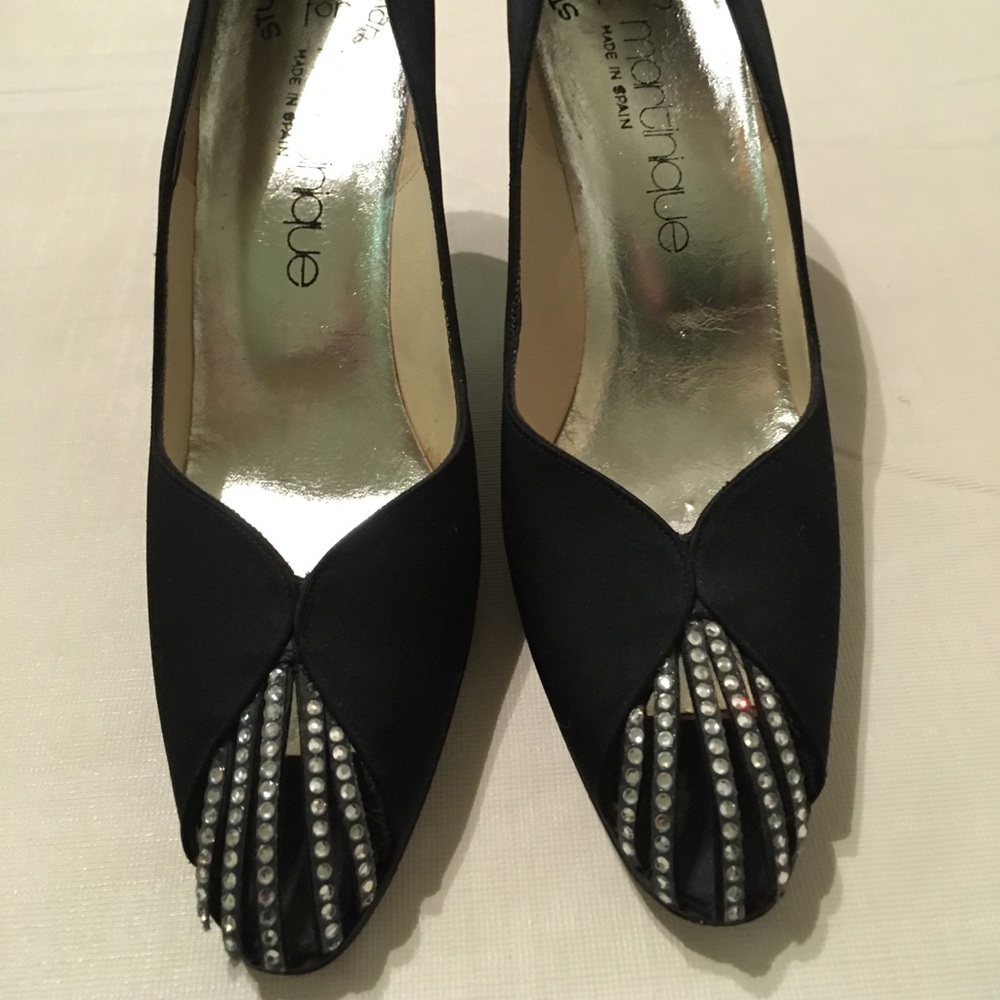 Stuart Weitzman for Martinique retro heels with rhinestones